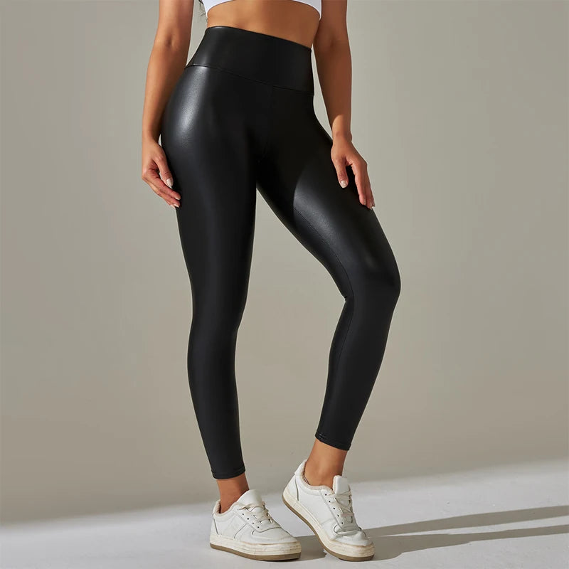 Noir Leather — High-Shine Leggings