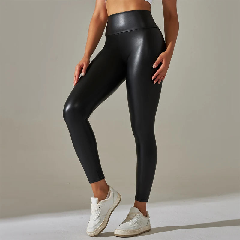 Noir Leather — High-Shine Leggings