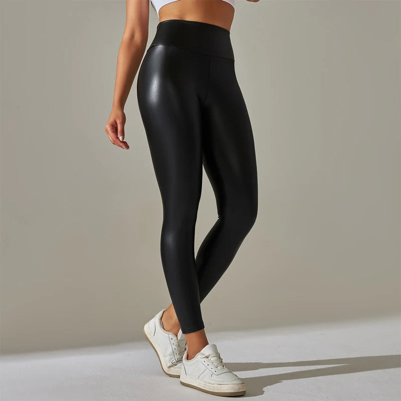Noir Leather — High-Shine Leggings
